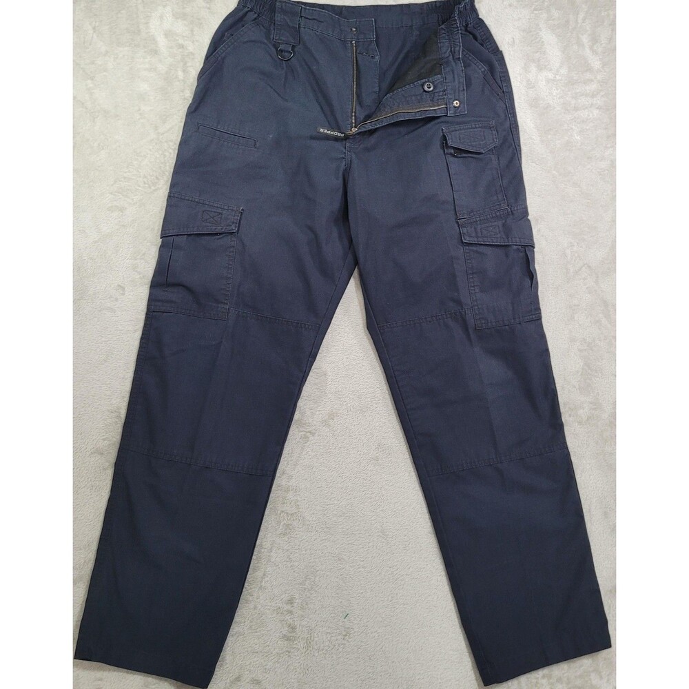 PROPPER Cargo Tactical Pants Mens 38x34 Blue Elastic Waist Pockets Workwear